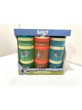 New Bluey Whiskware Snack Stacks - 3 Pack - Portable Snacking Jars